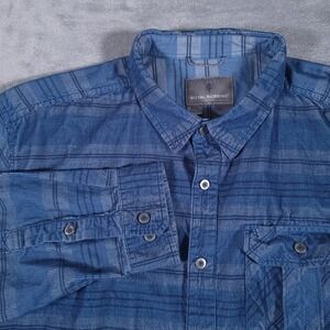 Royal Robbins Shirt Mens 2XL Blue Long Sleeve Corduroy Button Up Outdoor Hiking
